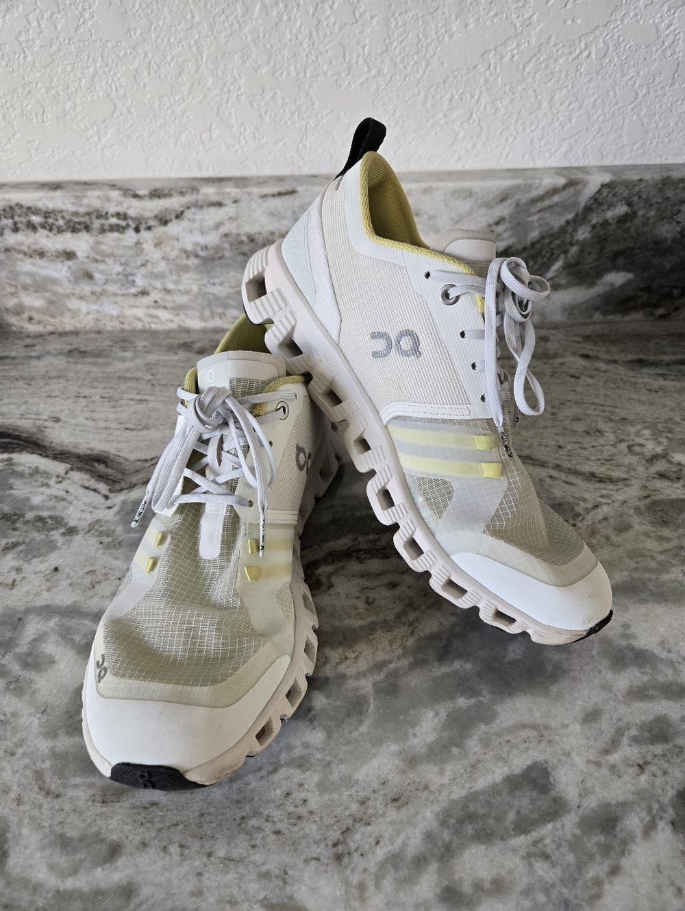 ON Cloud Running Women's Sneakers in White and Pale Yellow